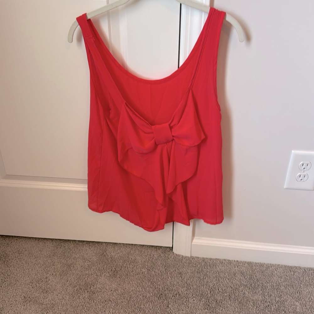 Bow Coral Pink Tank Top